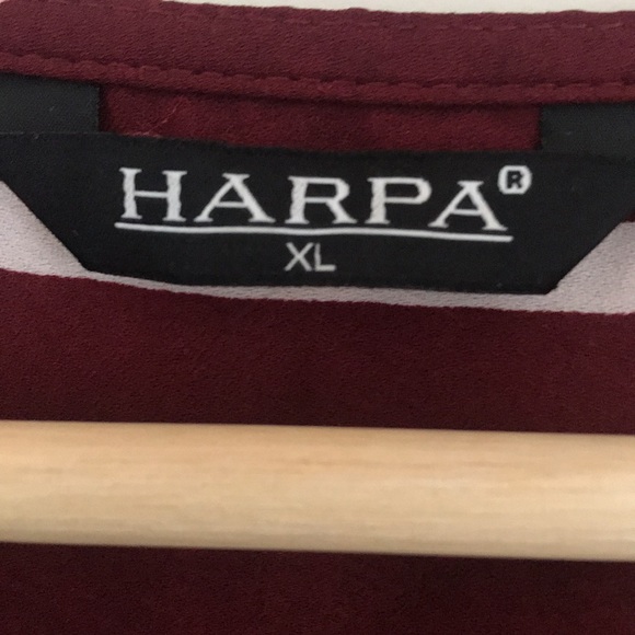 Harpa wine coloured blouse with white pinstripes - Picture 3 of 3